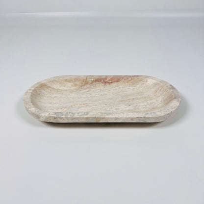 Travertine Oval Splotched Tray