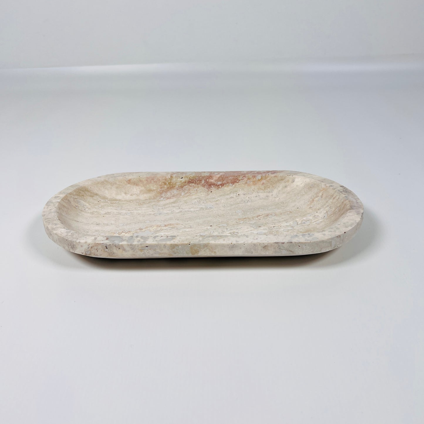 Travertine Oval Splotched Tray
