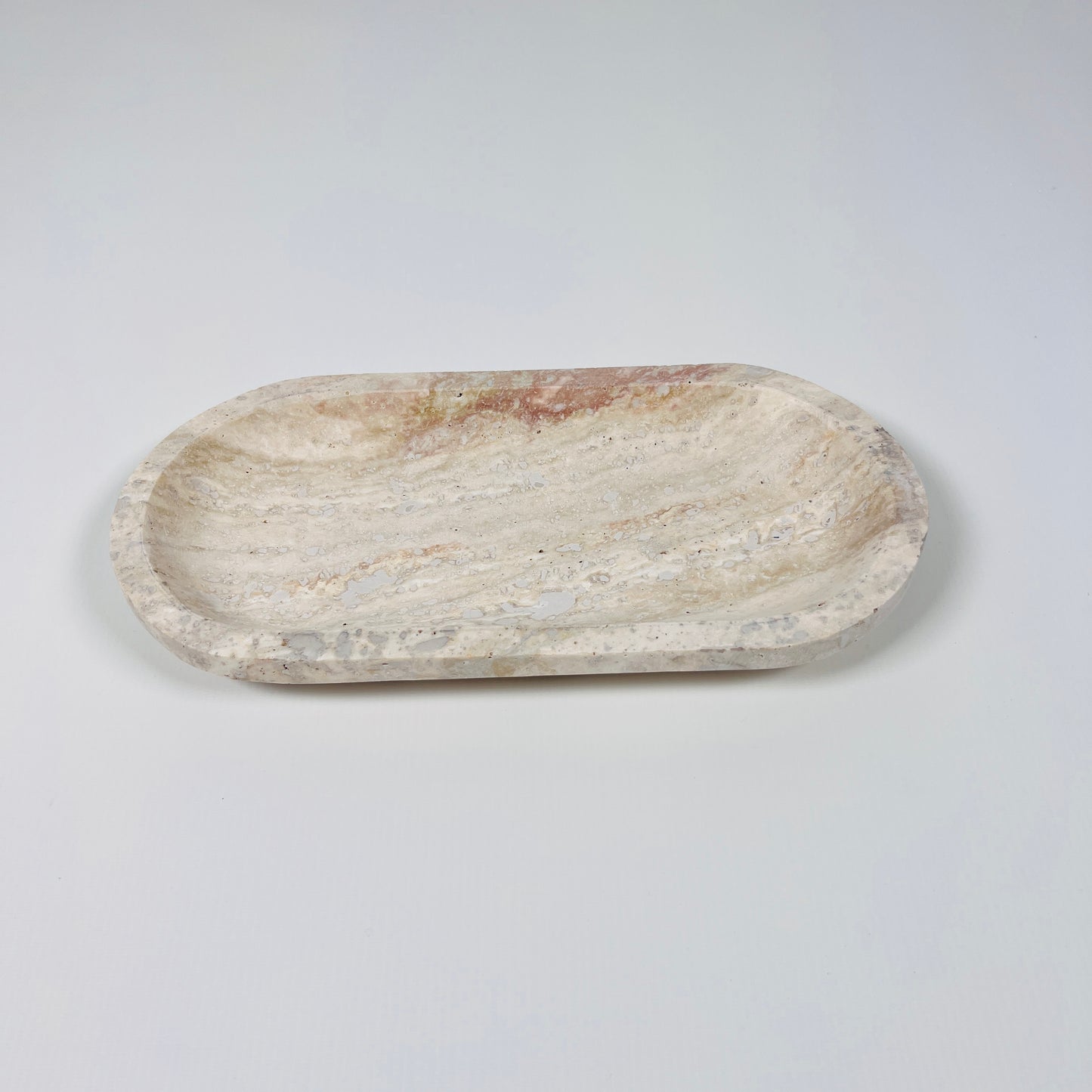Travertine Oval Splotched Tray