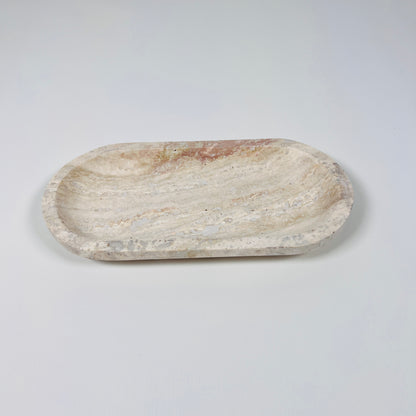 Travertine Oval Splotched Tray