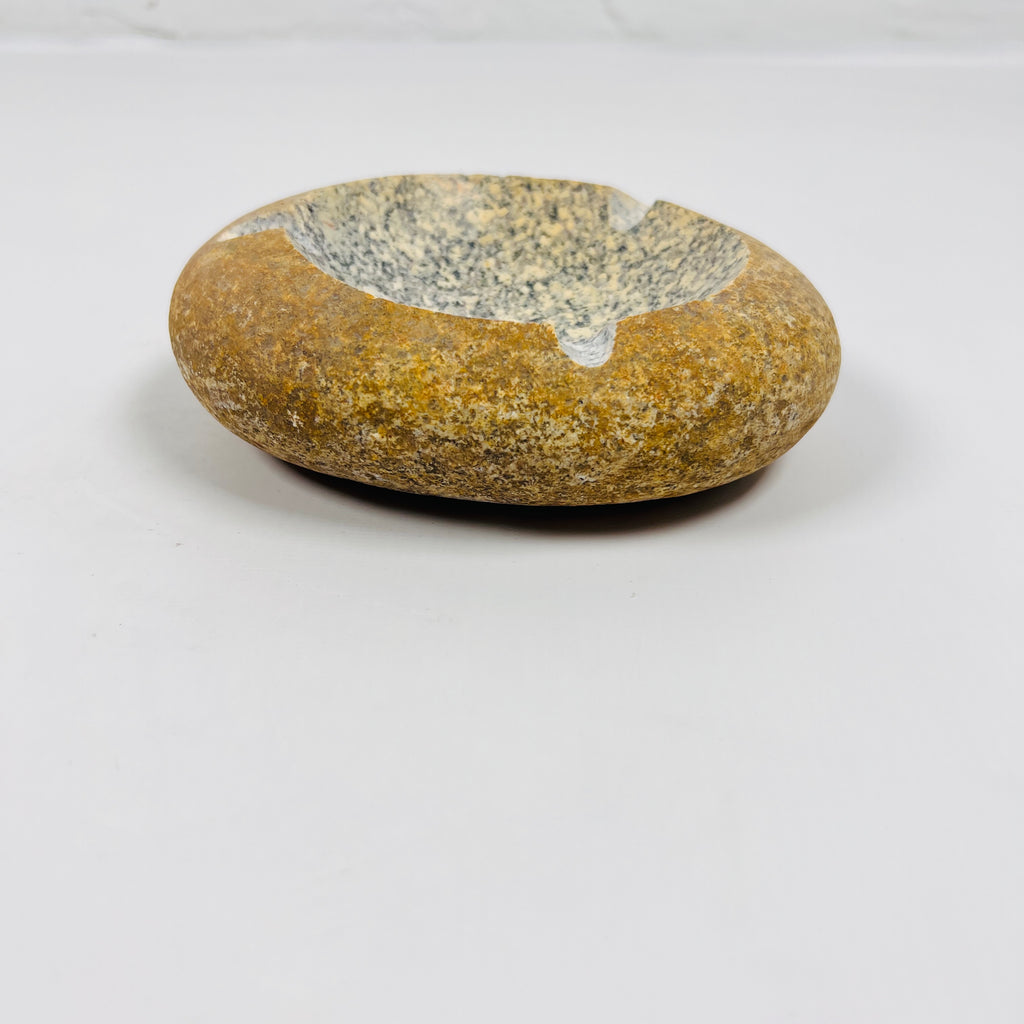 River Stone Mustard Spotted Ash Tray