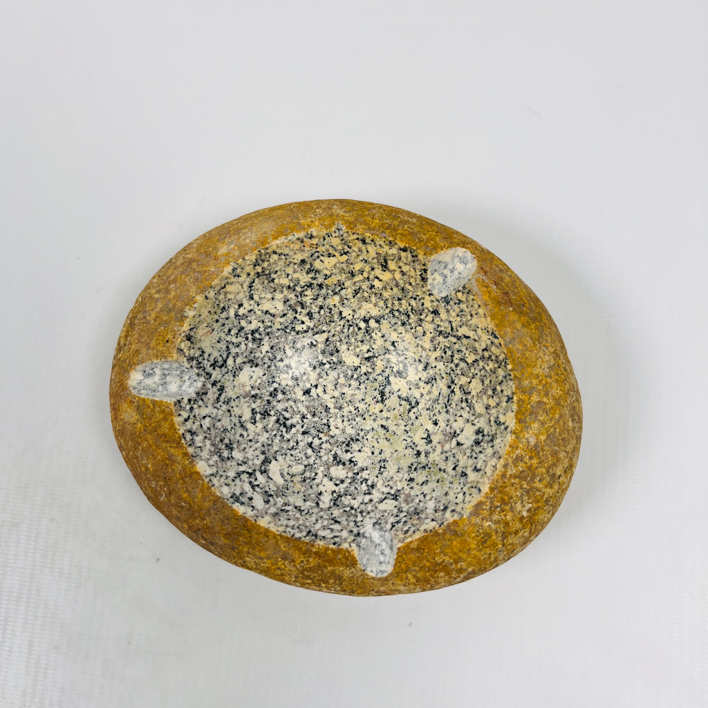 River Stone Mustard Spotted Ash Tray