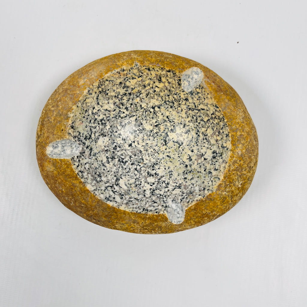 River Stone Mustard Spotted Ash Tray