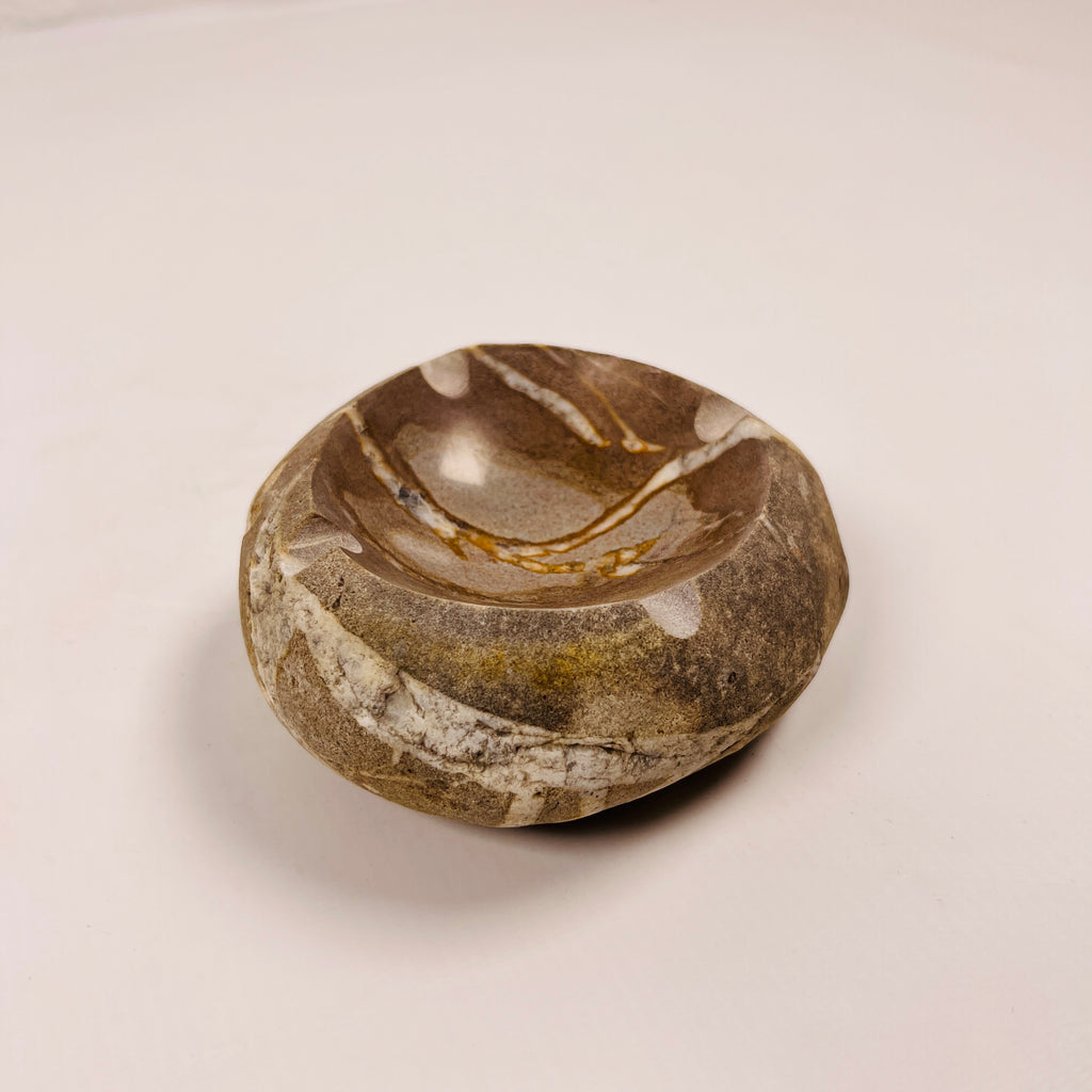 River Stone Amber Flashed Ash Tray