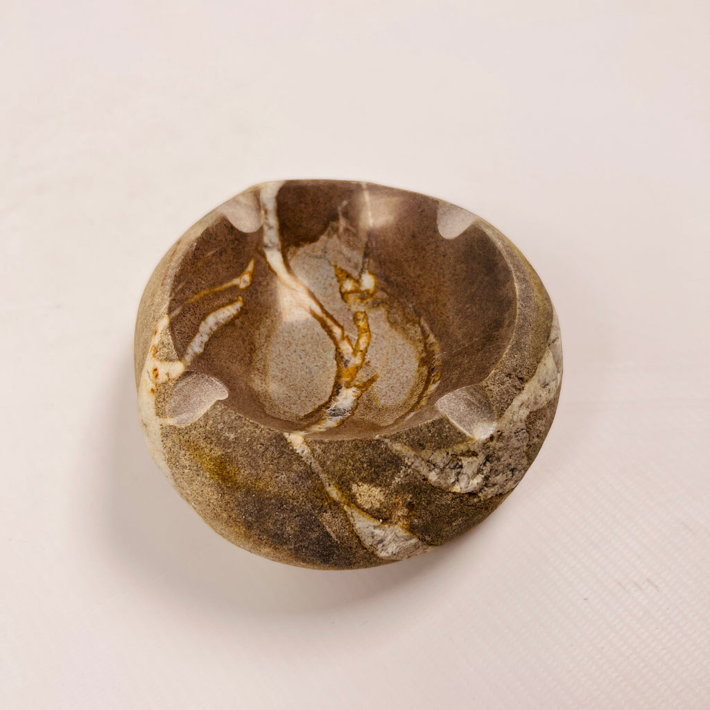 River Stone Amber Flashed Ash Tray