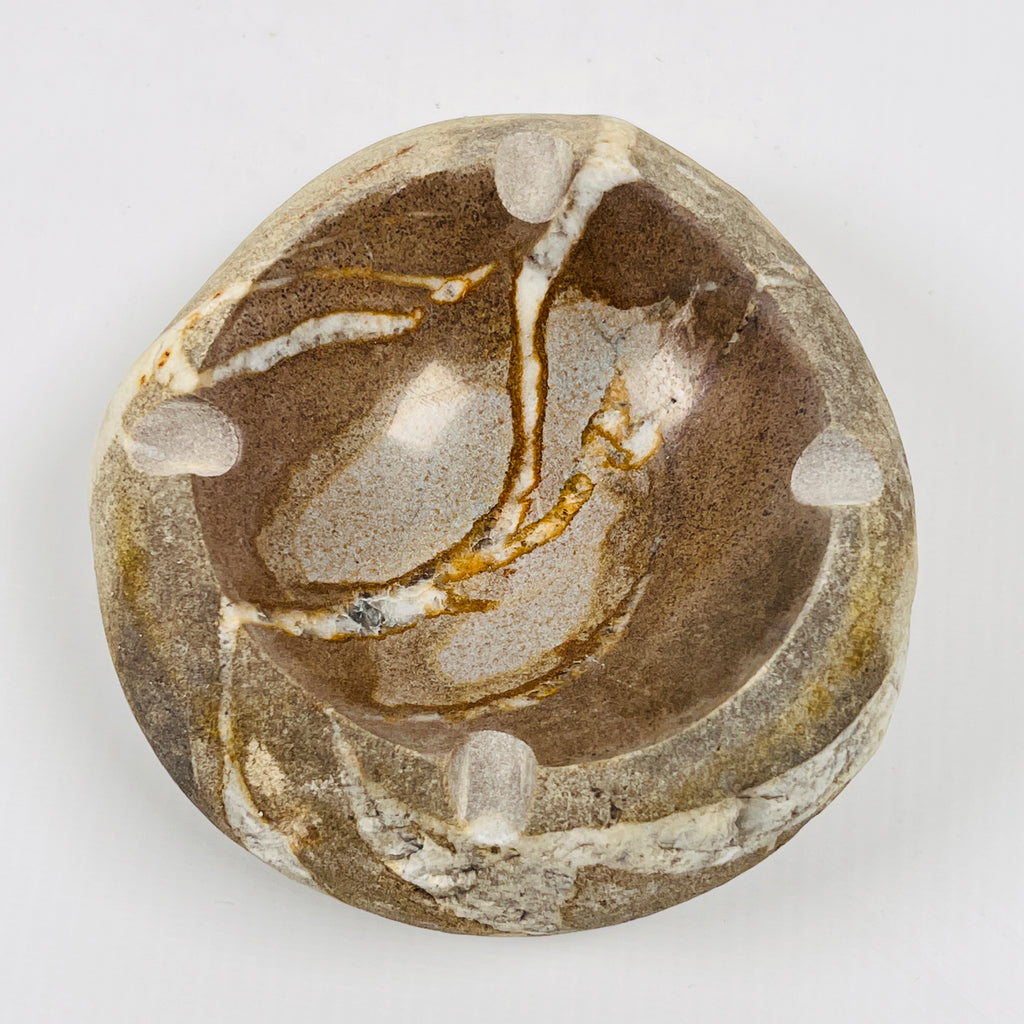 River Stone Amber Flashed Ash Tray