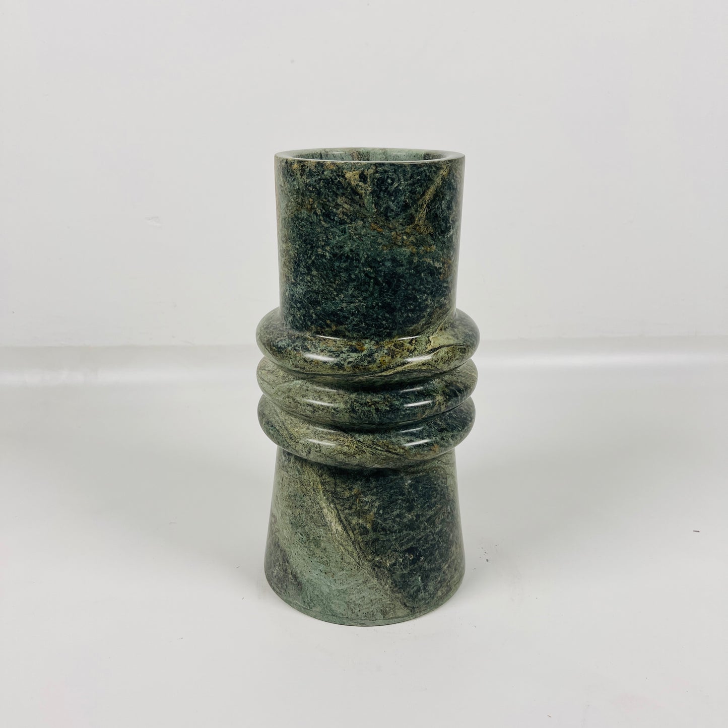 Ringed Marble Vase - Green