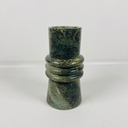 Ringed Marble Vase - Green