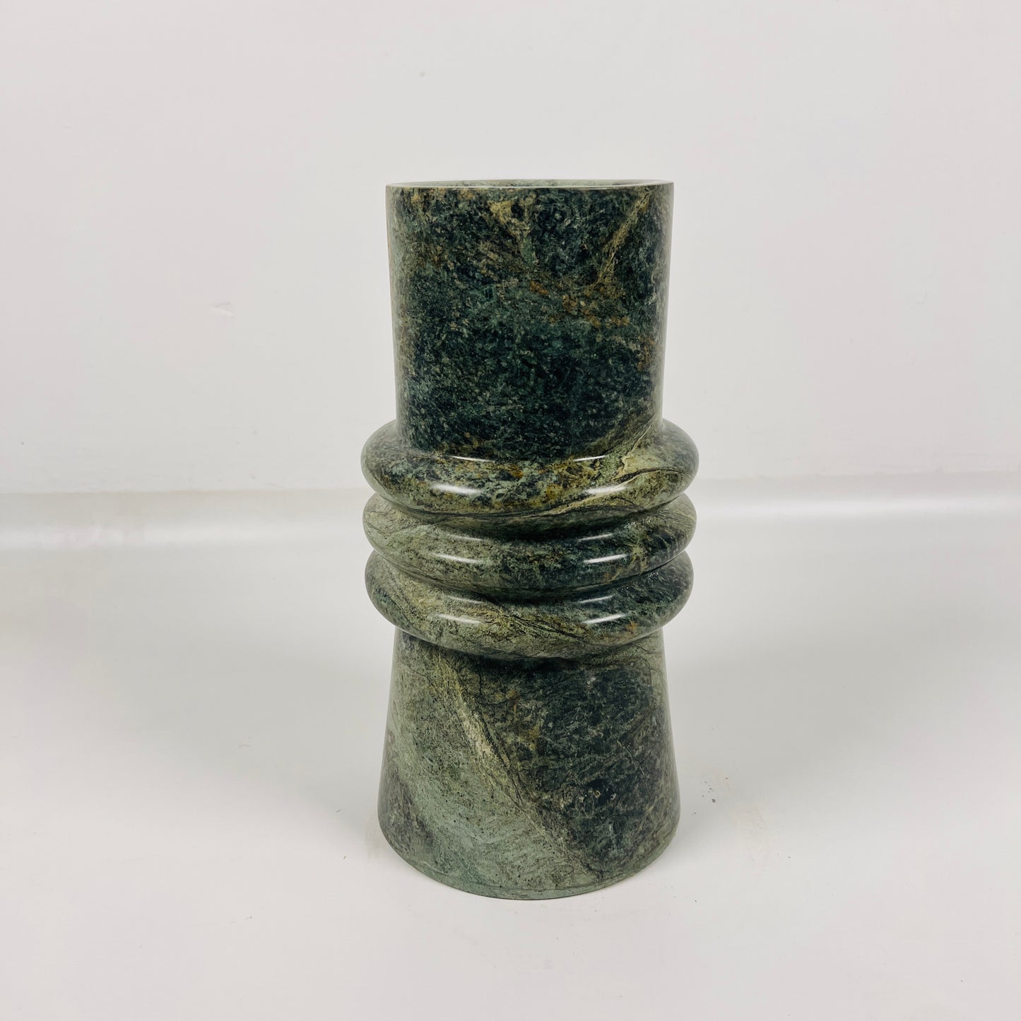 Ringed Marble Vase - Green