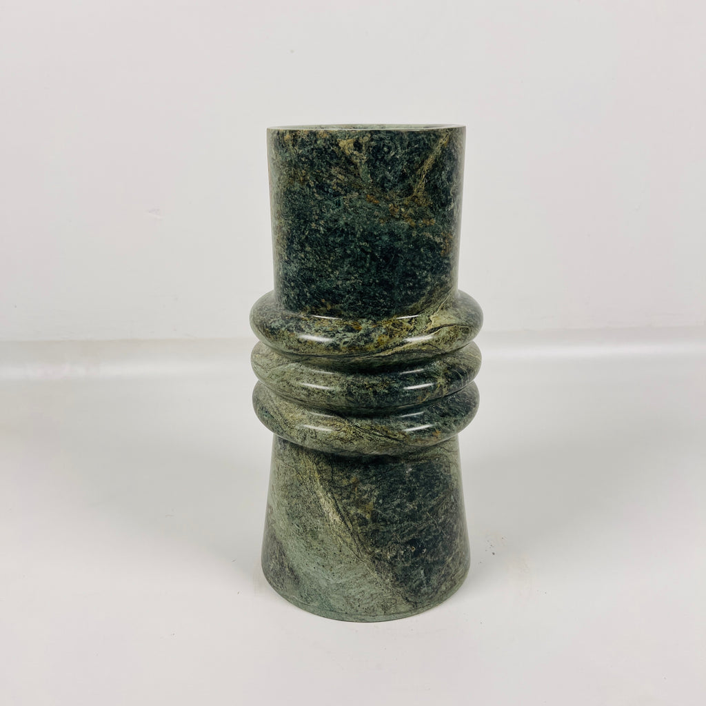 Ringed Neck Green Vase