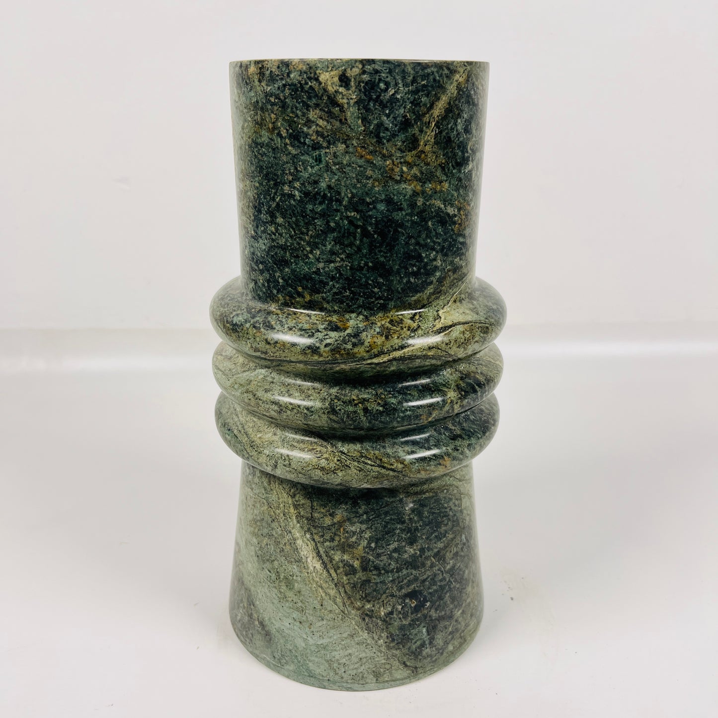 Ringed Marble Vase - Green
