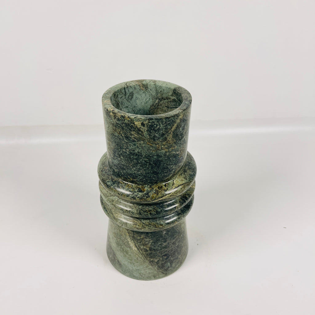 Ringed Neck Green Vase