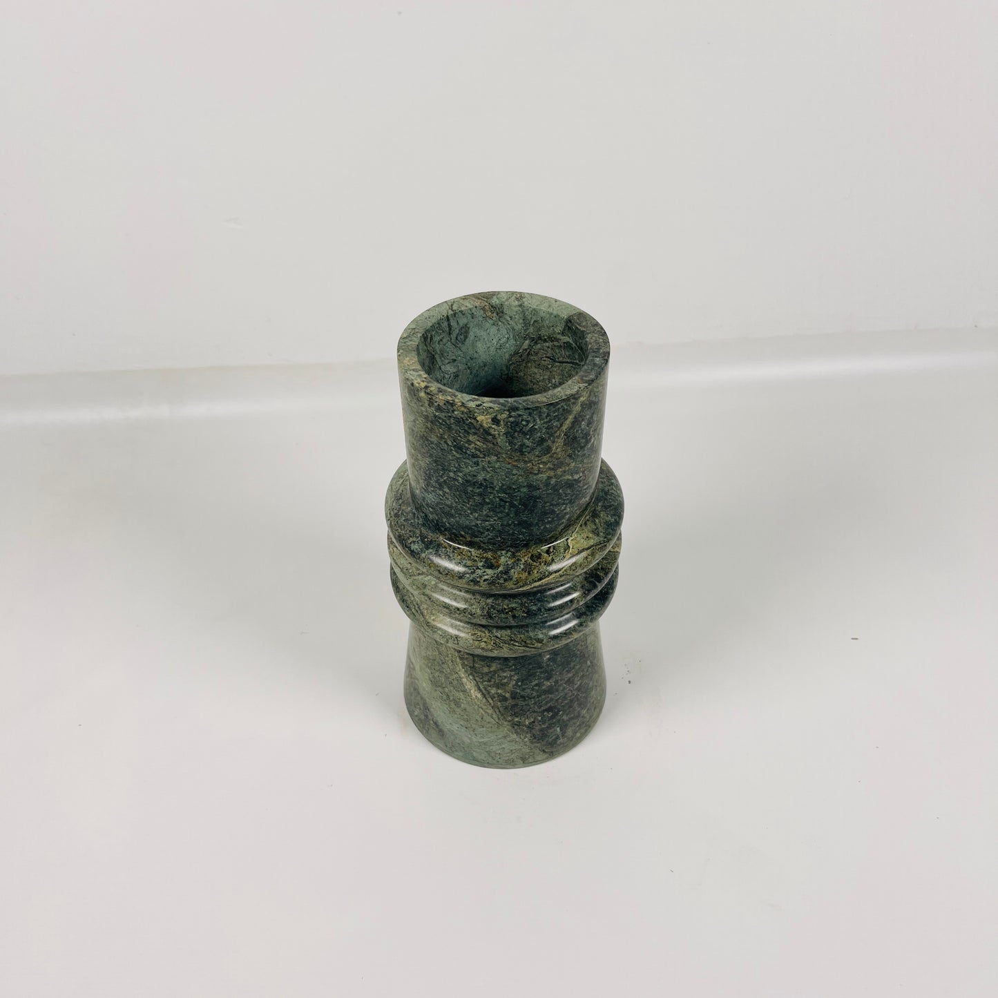Ringed Marble Vase - Green
