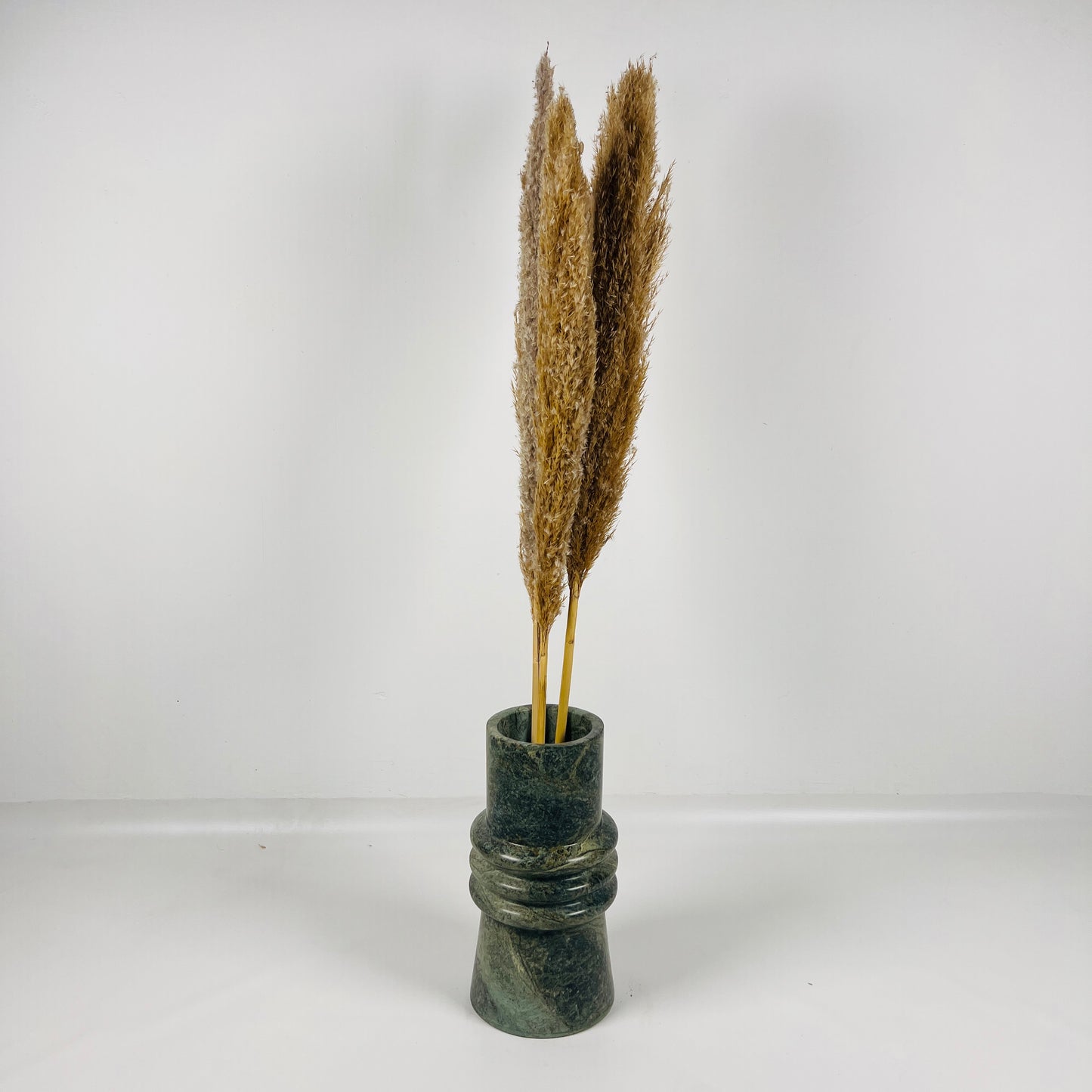 Ringed Marble Vase - Green