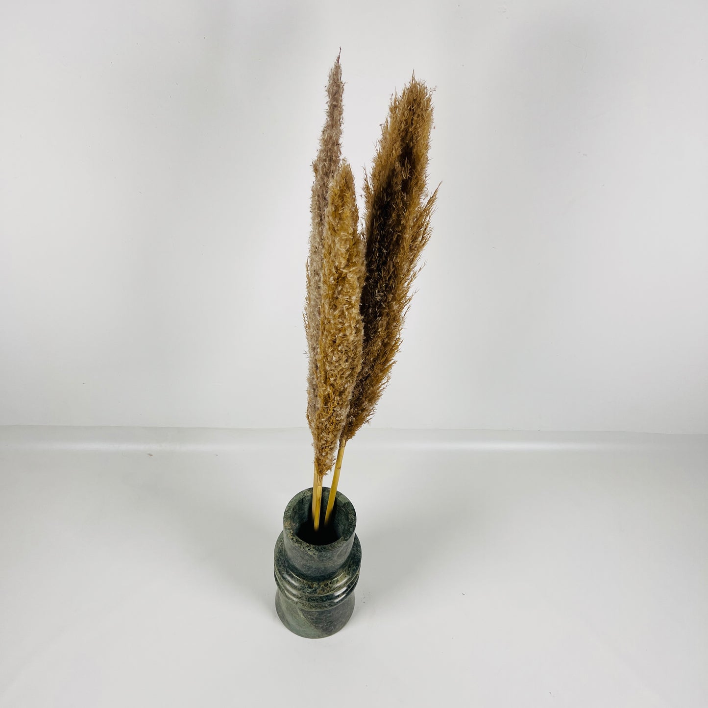 Ringed Marble Vase - Green