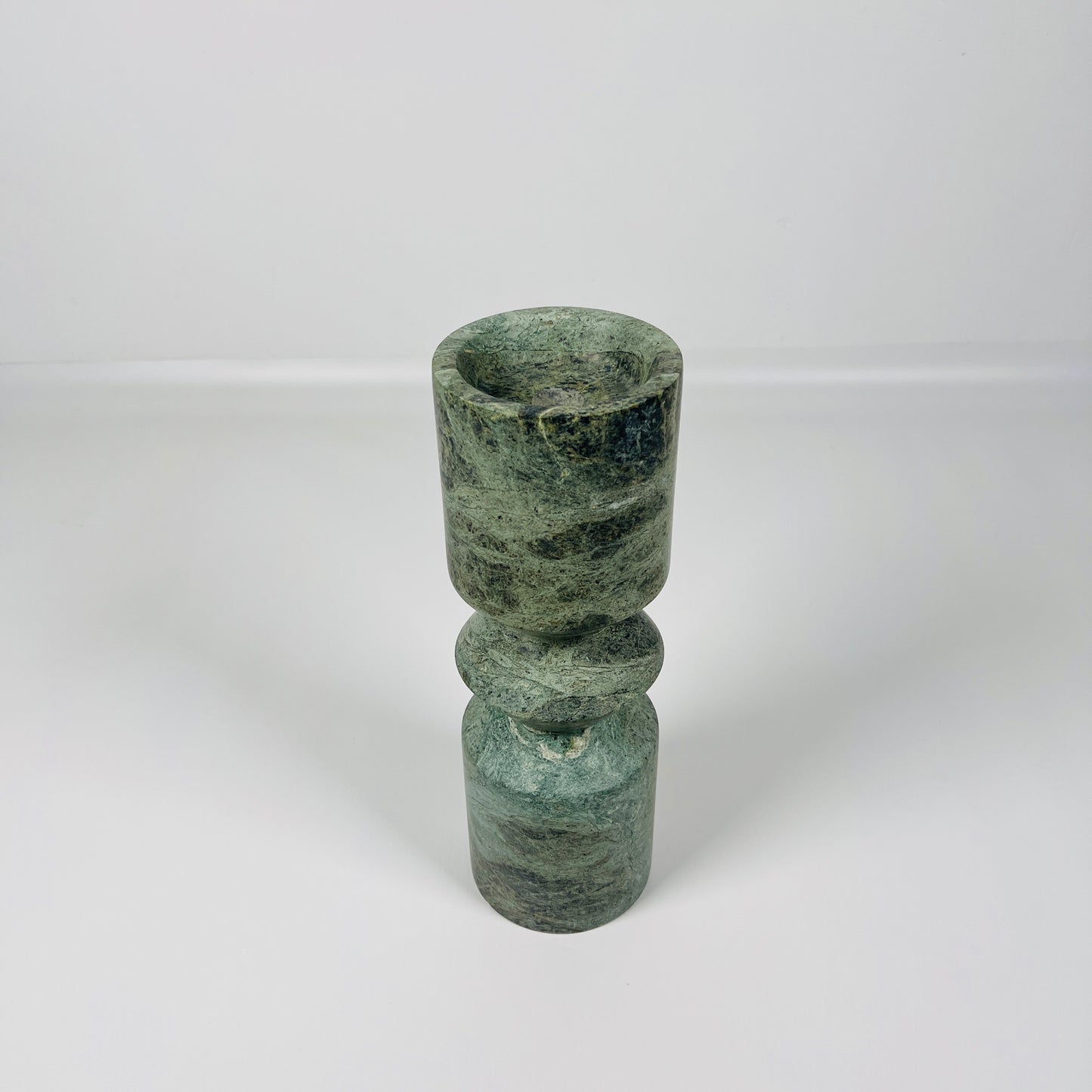 Bulged Disc Candle Stand - Green