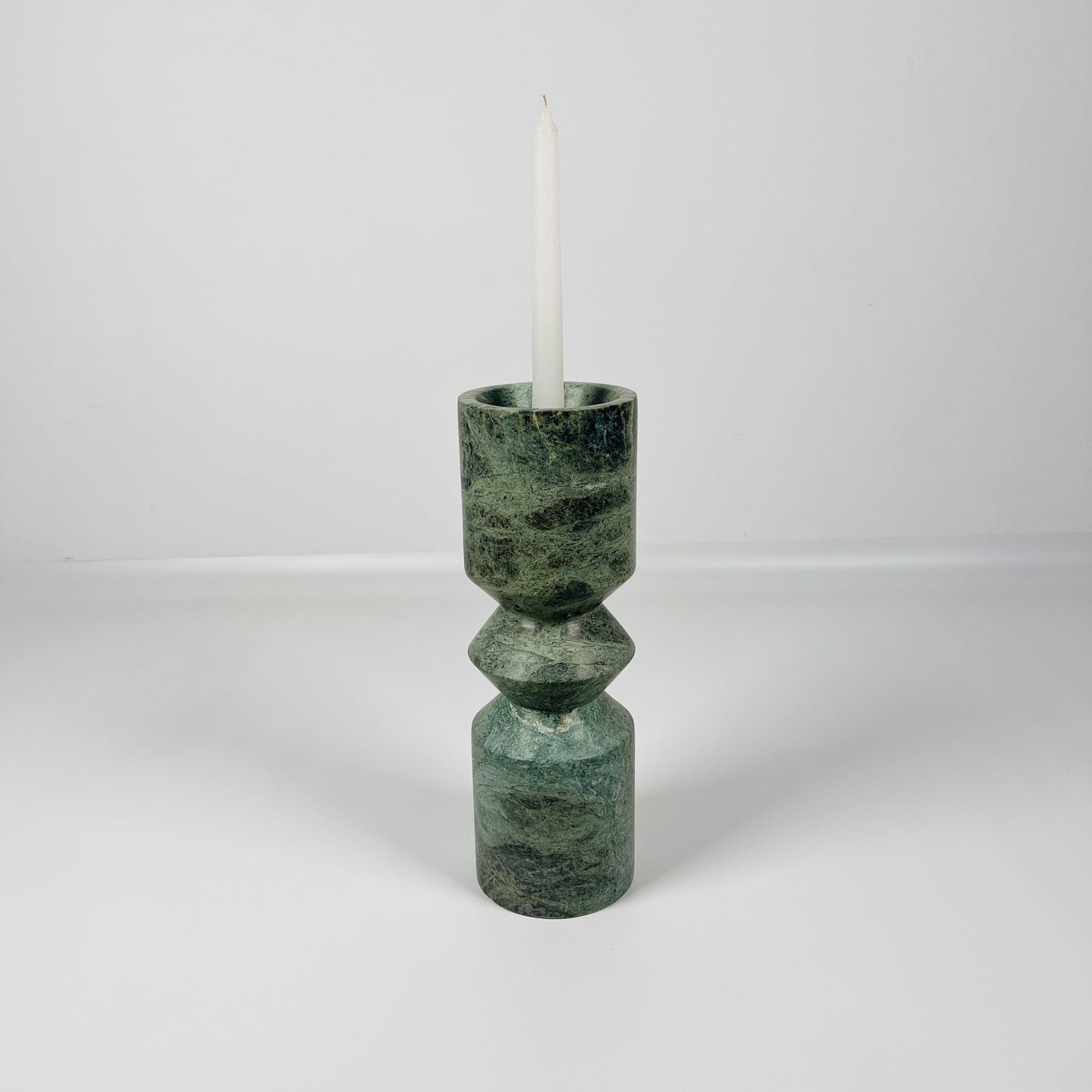 Bulged Disc Candle Stand - Green