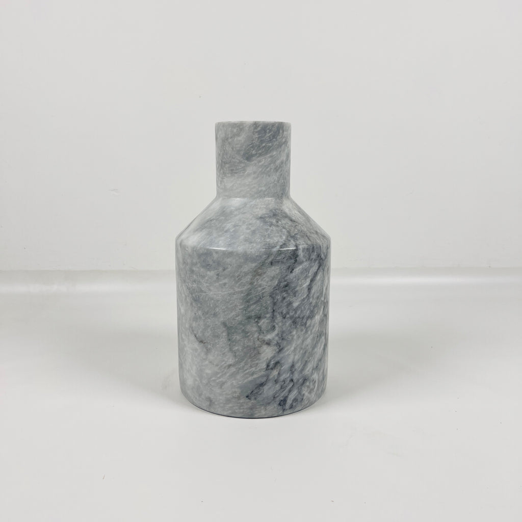 Bottle Grey Grazed Marble Vase