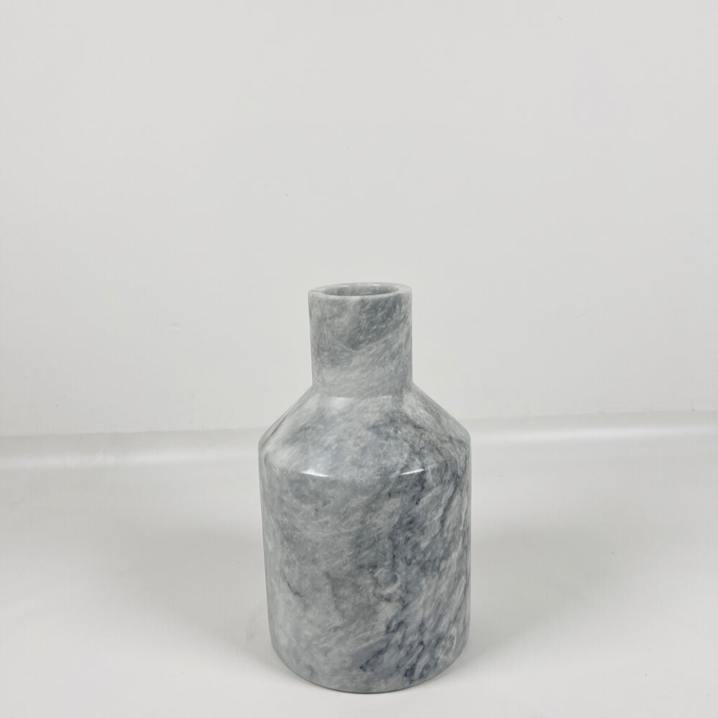 Bottle Grey Grazed Marble Vase