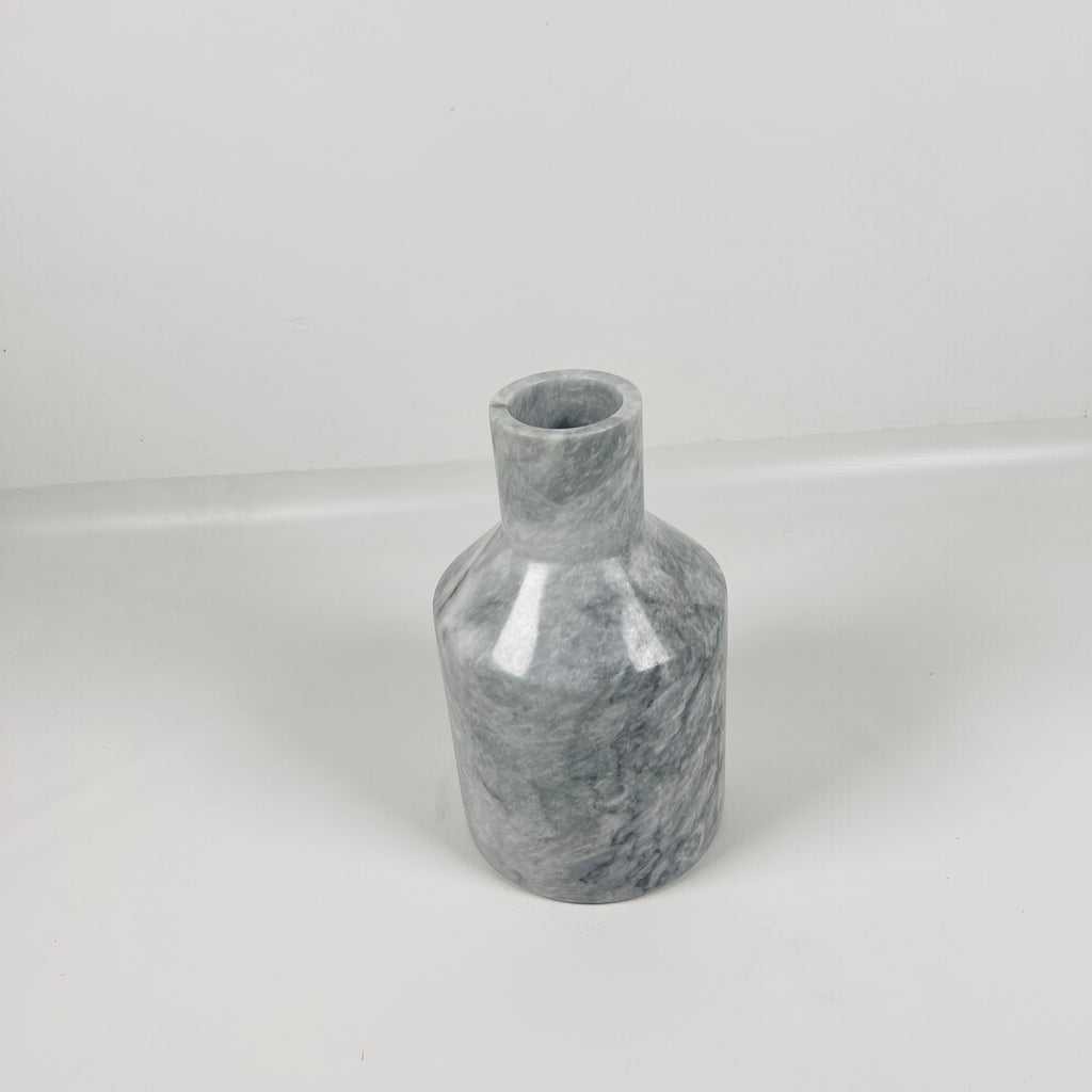 Bottle Grey Grazed Marble Vase