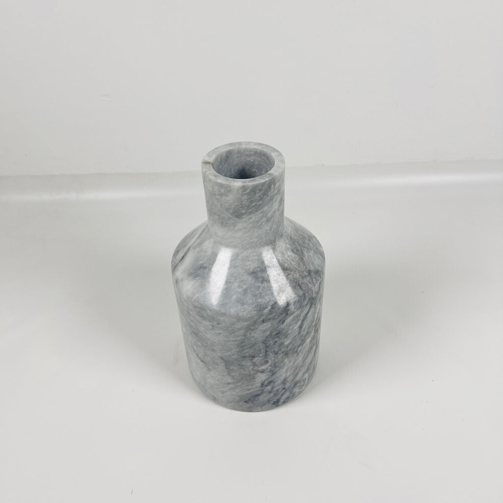 Bottle Grey Grazed Marble Vase