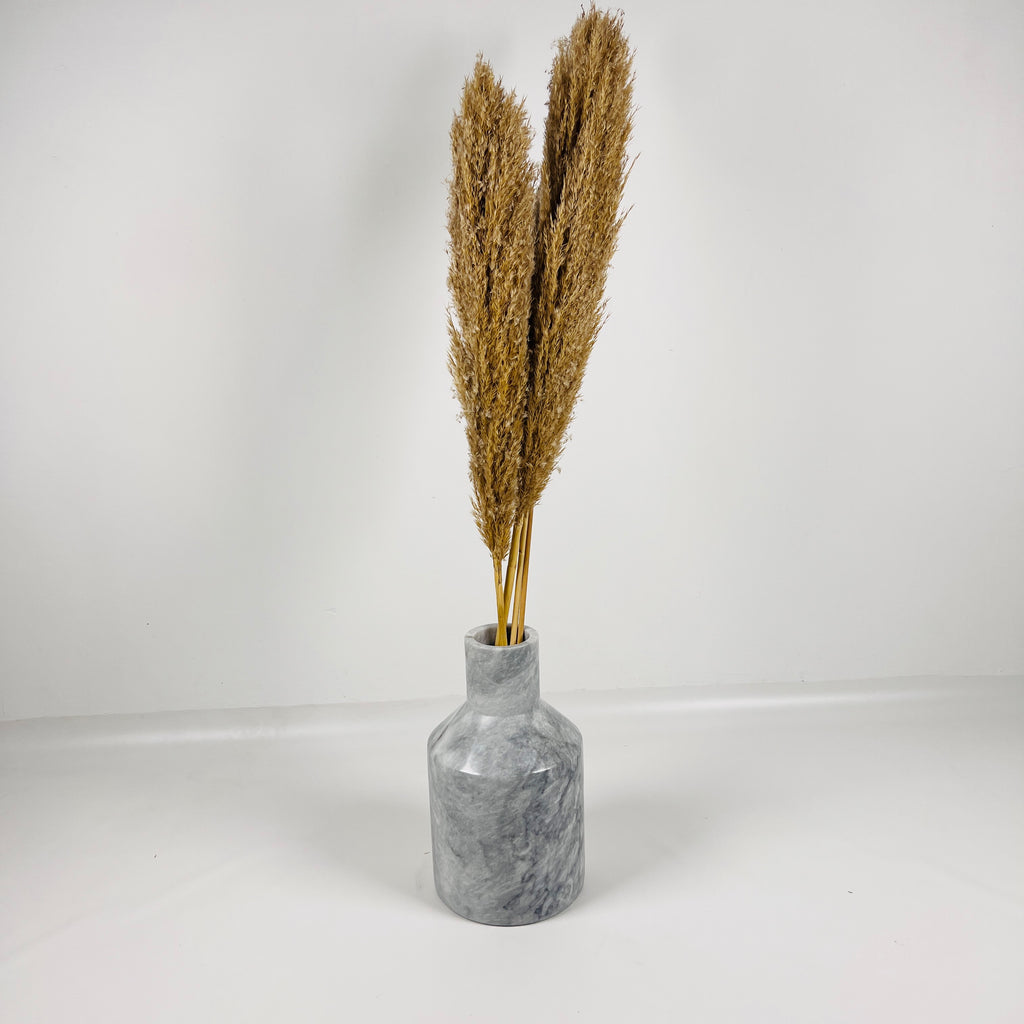 Bottle Grey Grazed Marble Vase