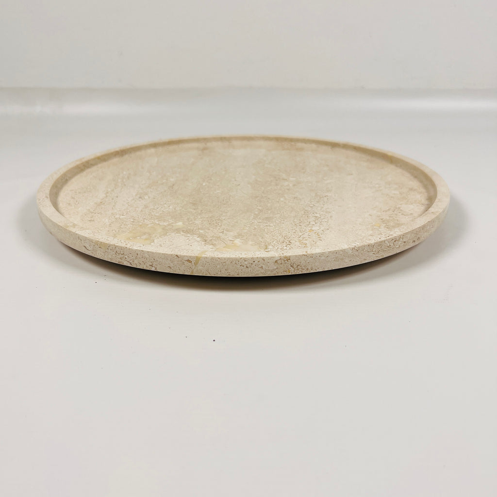 Streaked Beige Travertine Plate