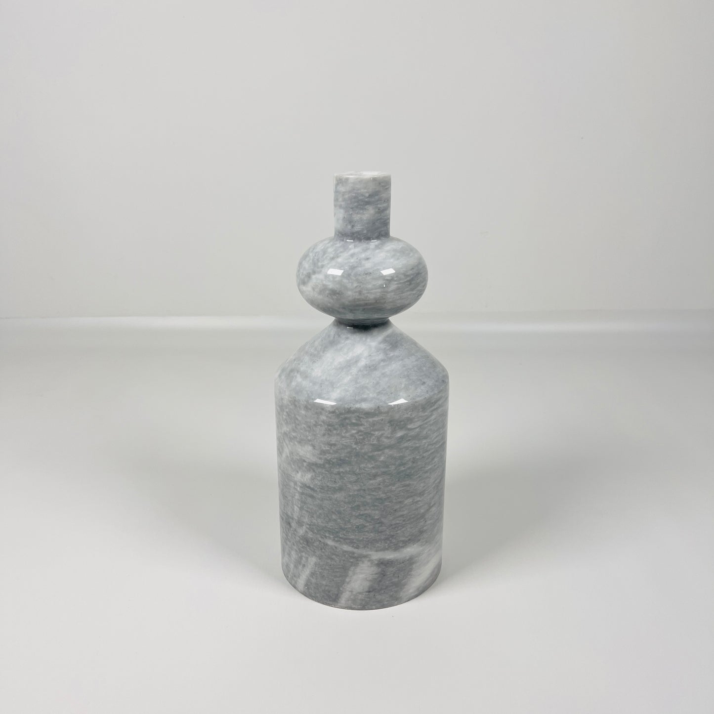 Bulbed Bottle-neck Candle Stand - Gray