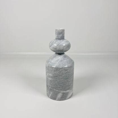 Bulbed Bottle-neck Candle Stand - Gray