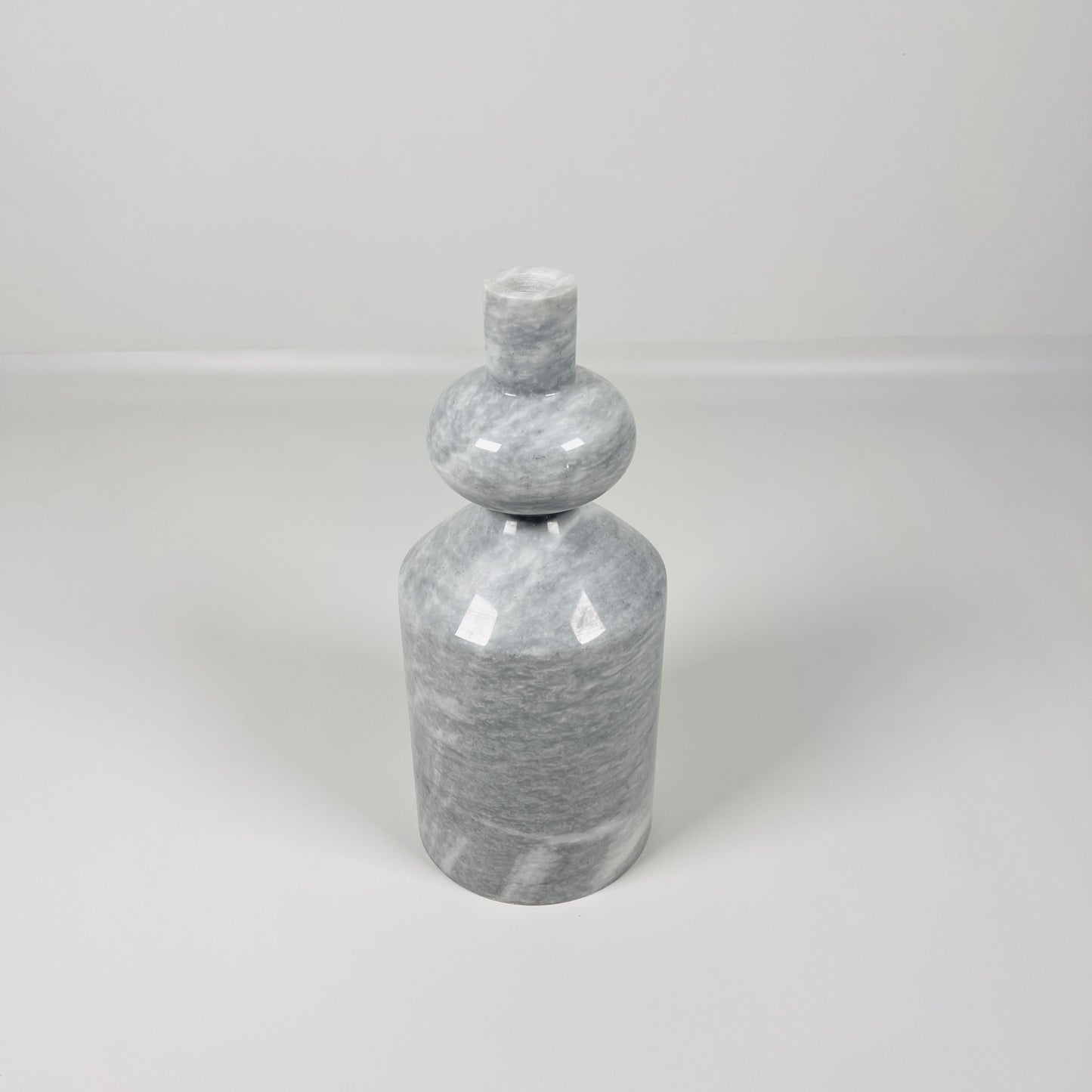 Bulbed Bottle-neck Candle Stand - Gray