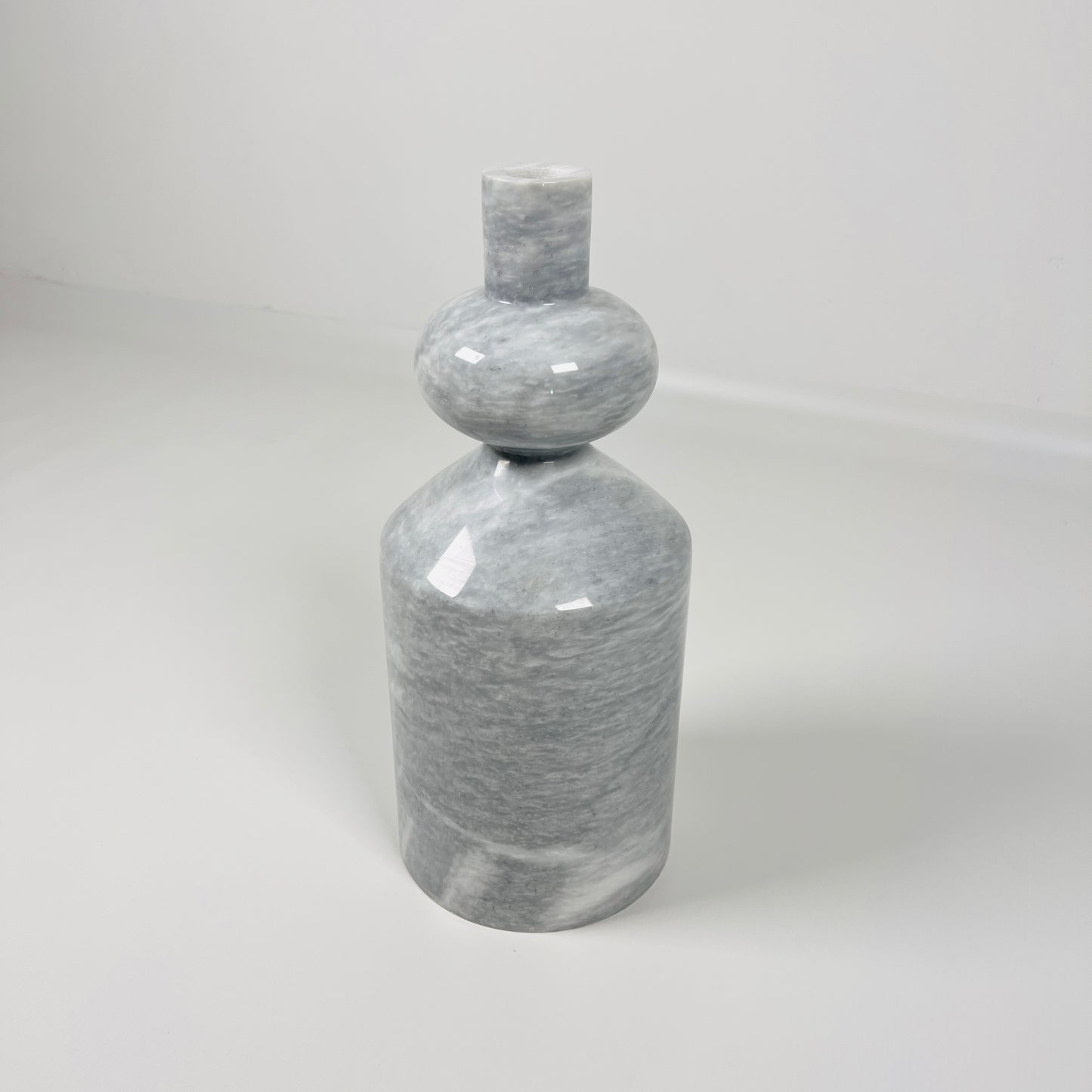 Bulbed Bottle-neck Candle Stand - Gray