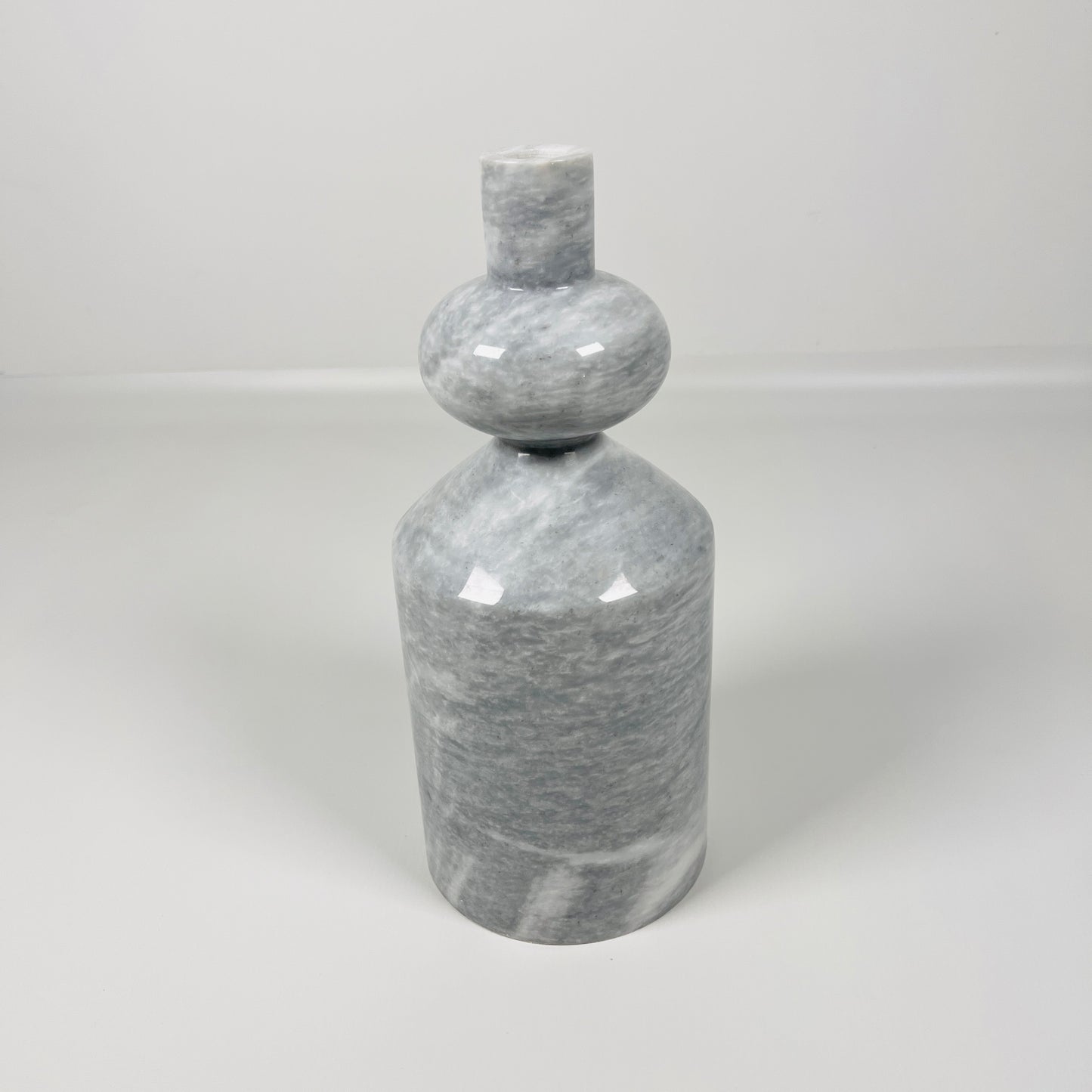 Bulbed Bottle-neck Candle Stand - Gray