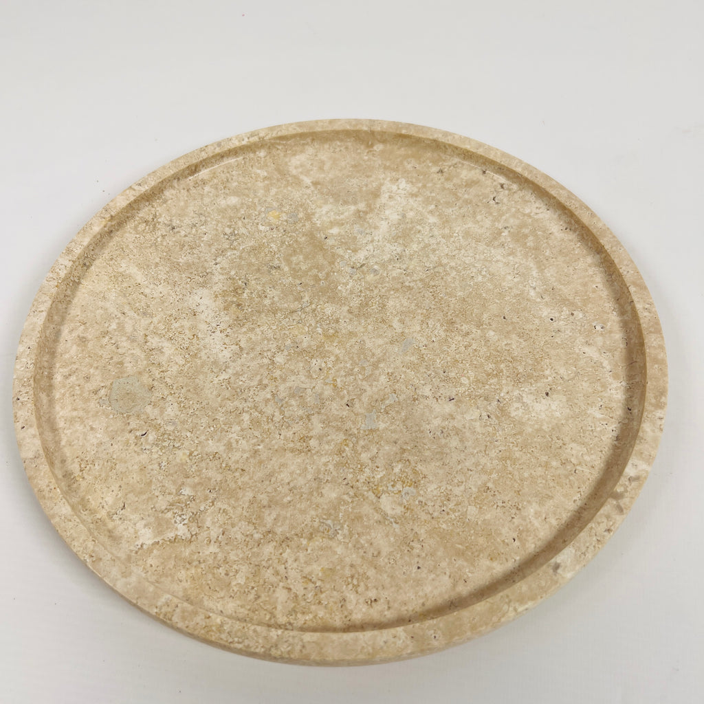 Blotched Travertine Plate