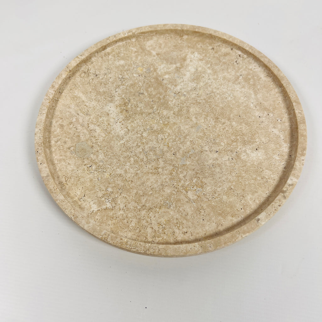 Blotched Travertine Plate