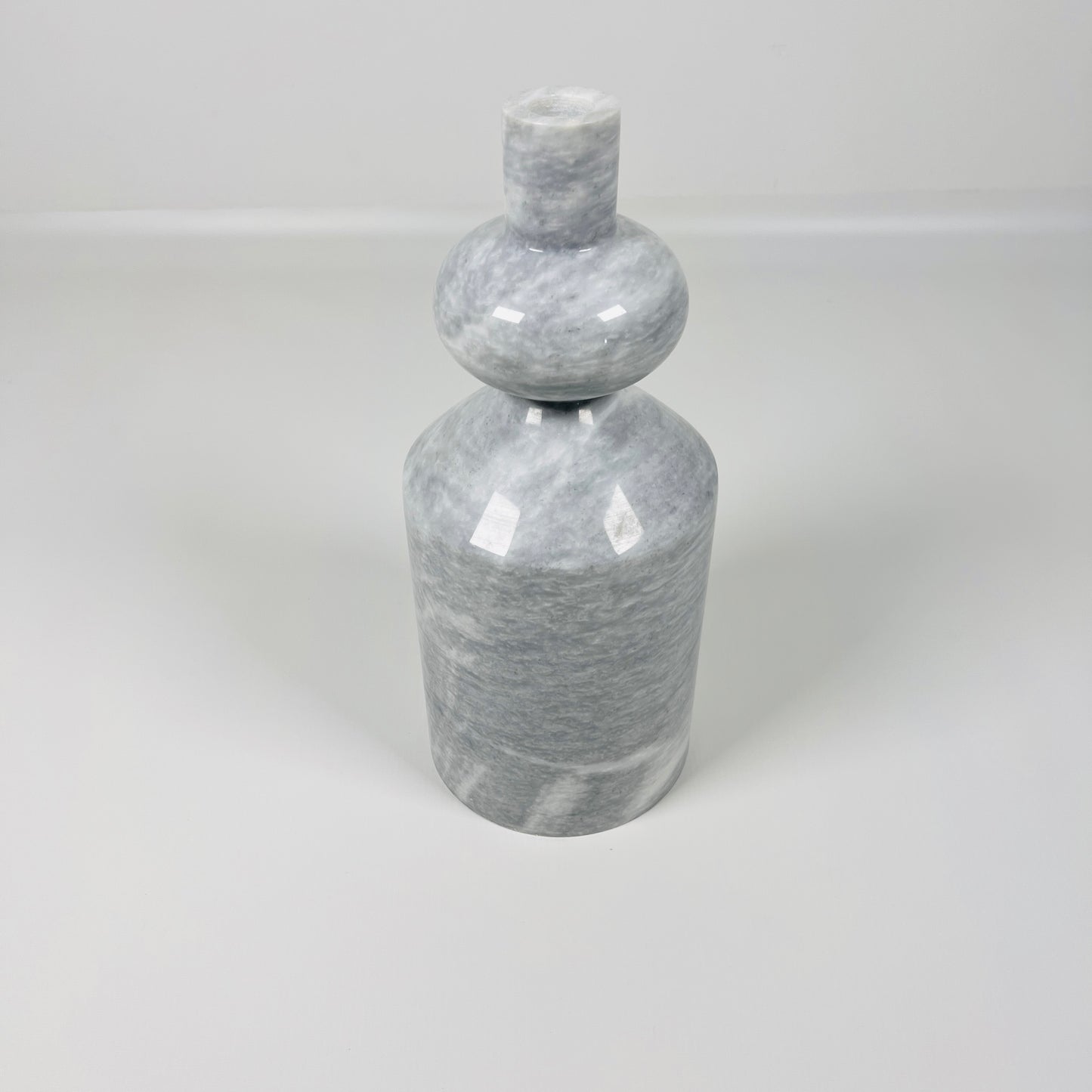 Bulbed Bottle-neck Candle Stand - Gray