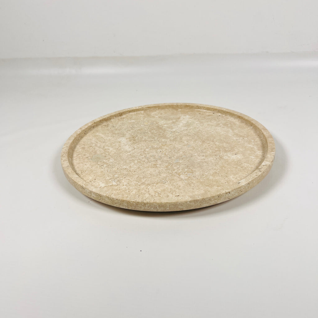 Blotched Travertine Plate