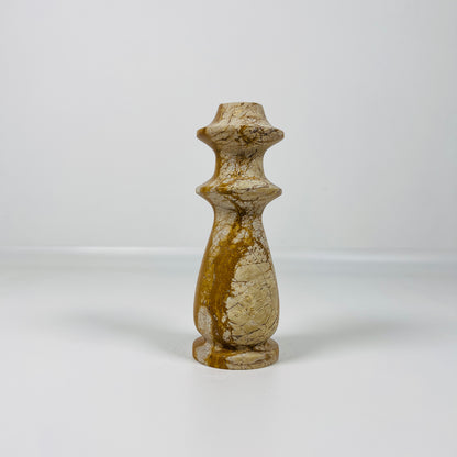 Ringed Bulb Candle Stand - Beige