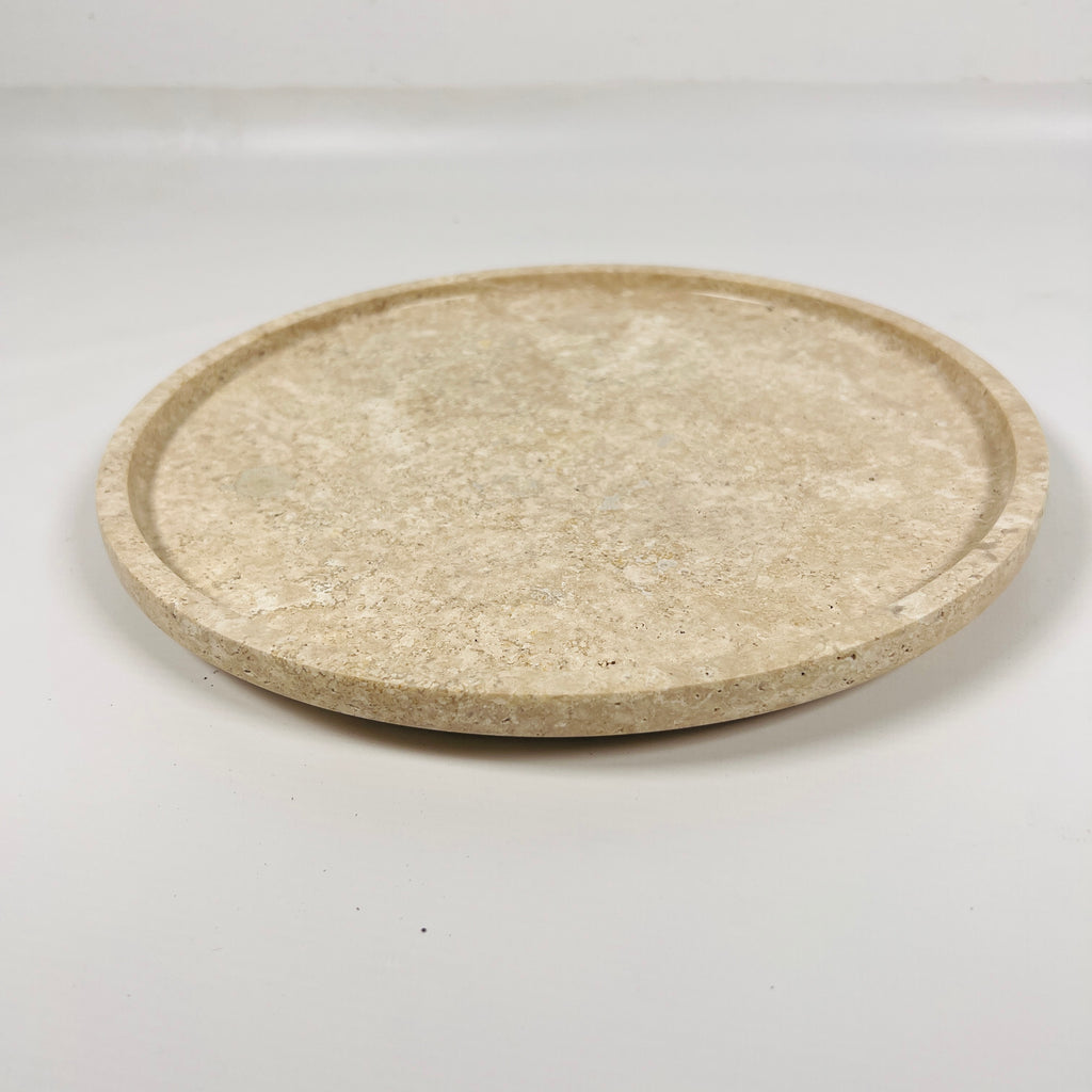 Blotched Travertine Plate