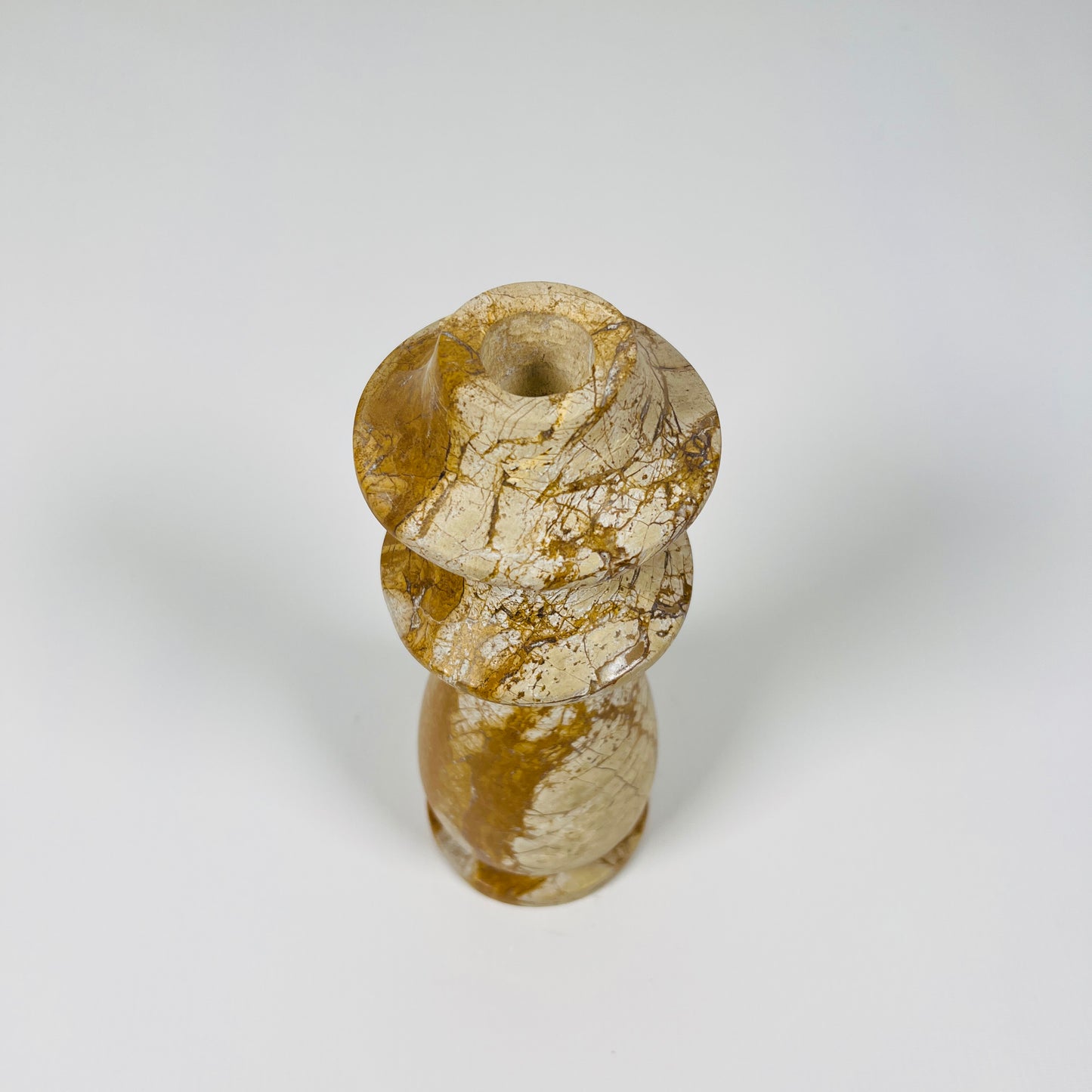 Ringed Bulb Candle Stand - Beige