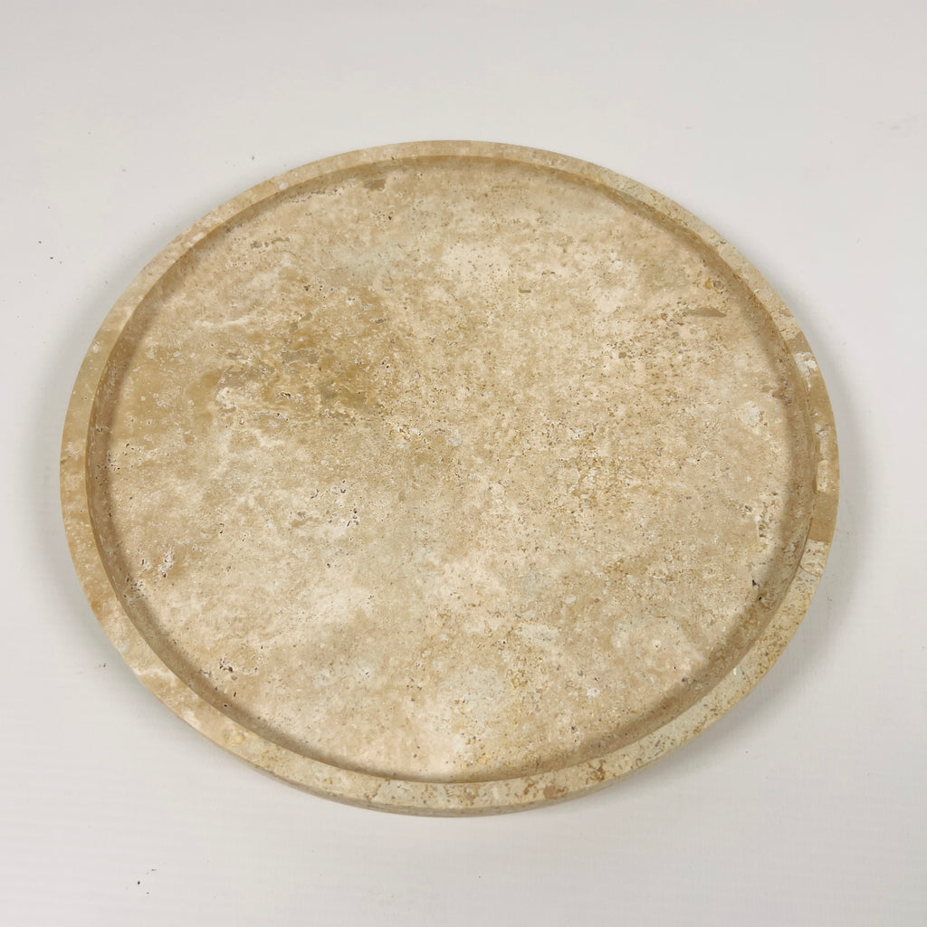 Blotched Travertine Plate