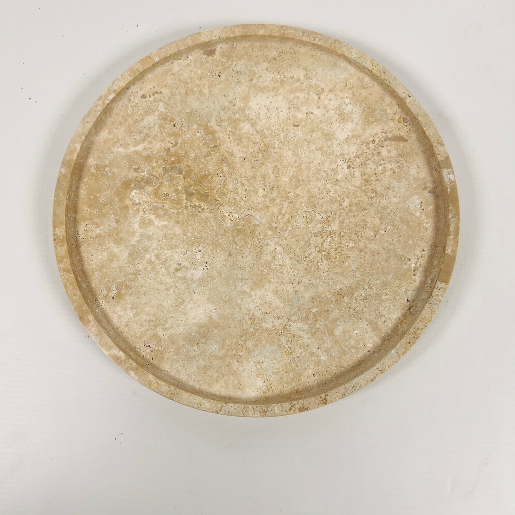 Blotched Travertine Plate