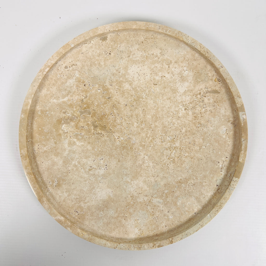 Blotched Travertine Plate