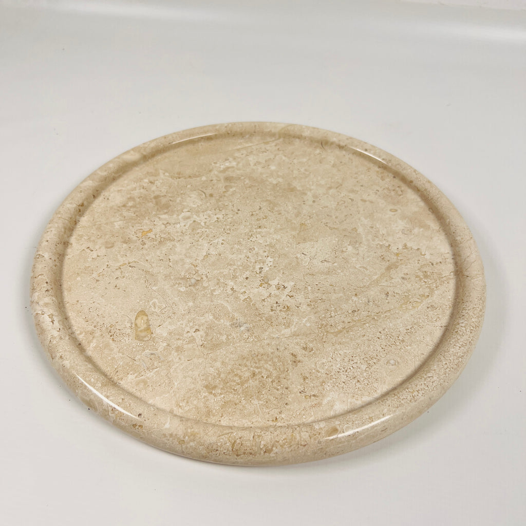 Moon Surface Travertine Plate