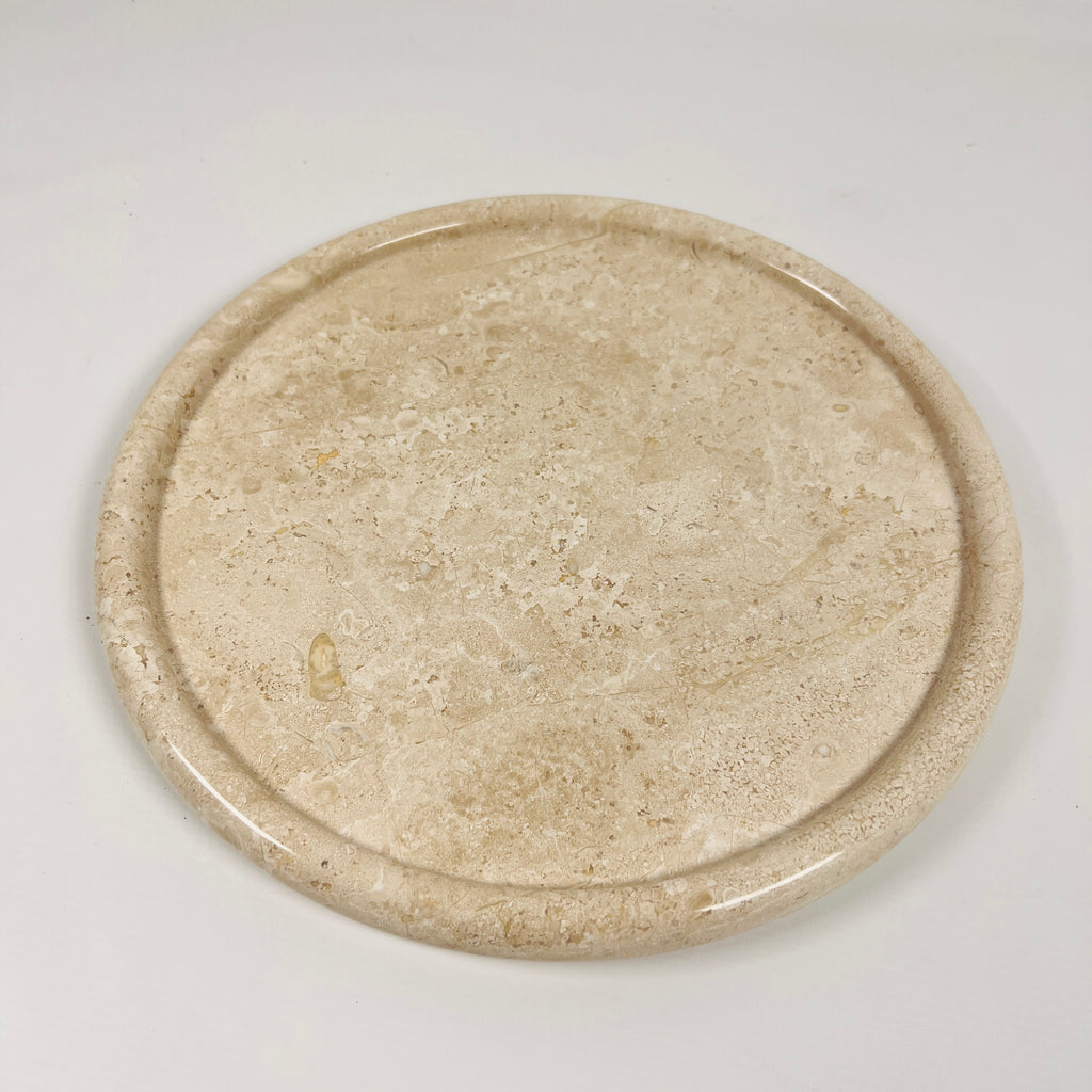 Moon Surface Travertine Plate