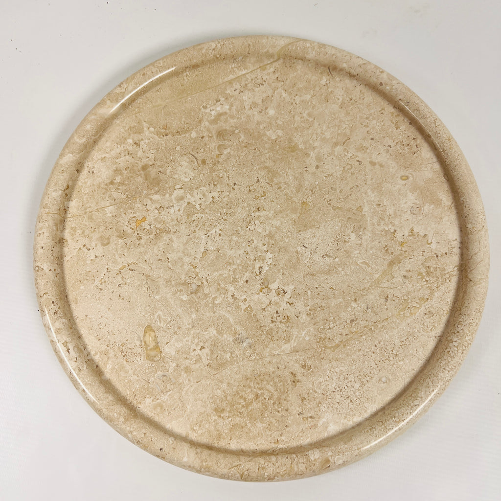 Moon Surface Travertine Plate