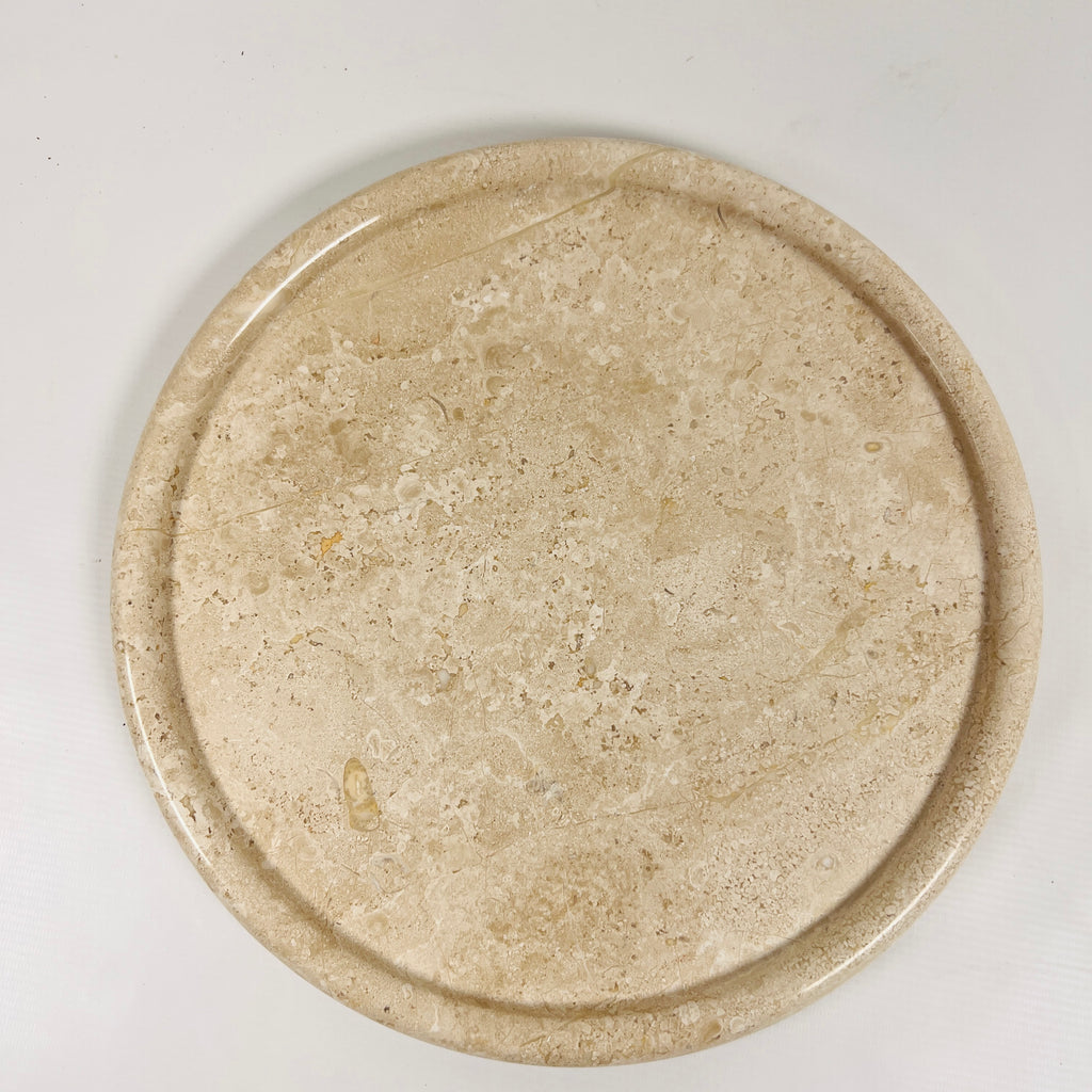 Moon Surface Travertine Plate