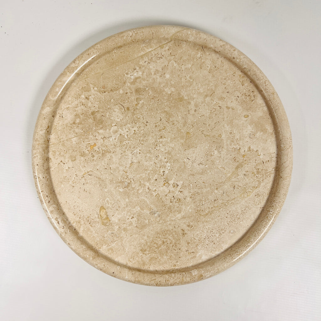 Moon Surface Travertine Plate