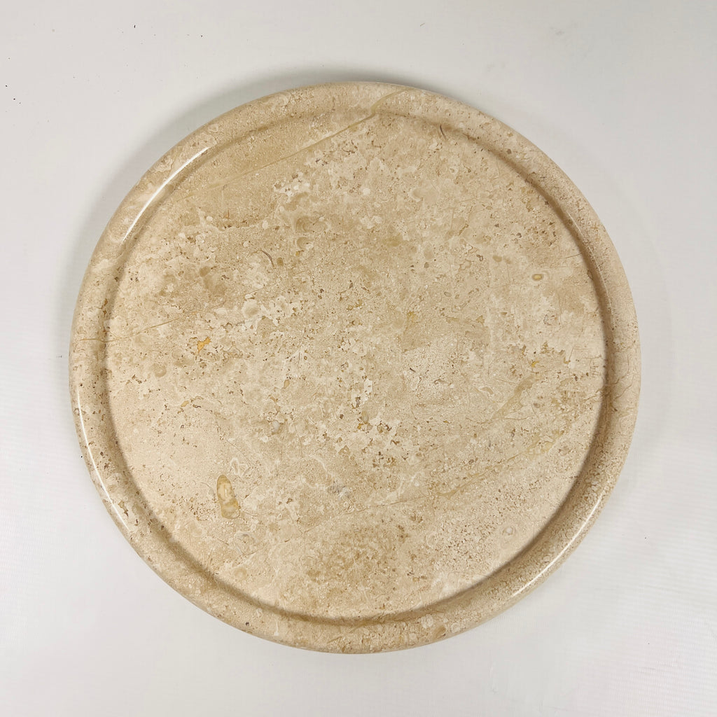 Moon Surface Travertine Plate