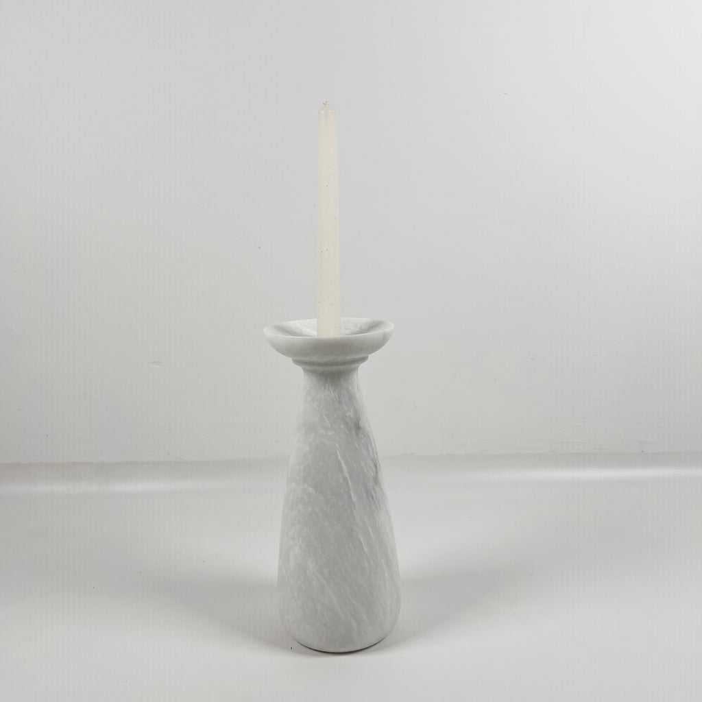 Funnel Grey Marble Candle Stand