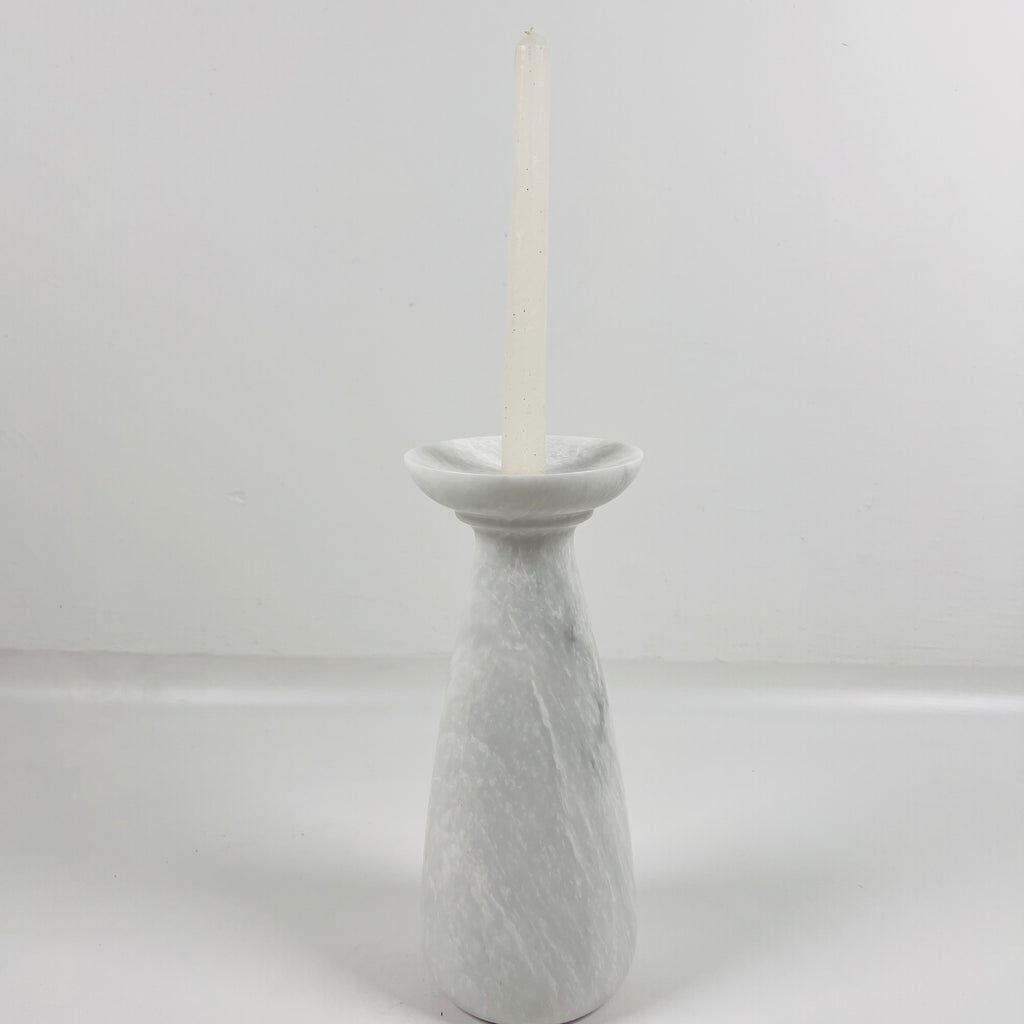 Funnel Grey Marble Candle Stand